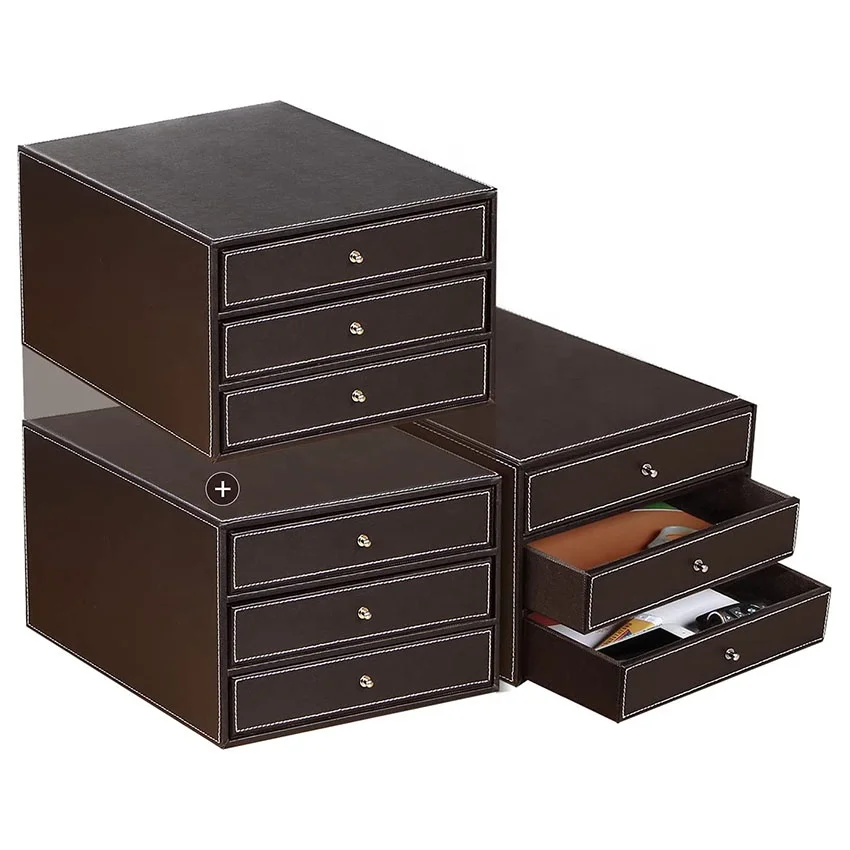 Valet Faux Leather Dresser Nightstand Drawer Organizer Jewelry Tray  Catchall Box Phone Charging Station Desktop Tray Storage
