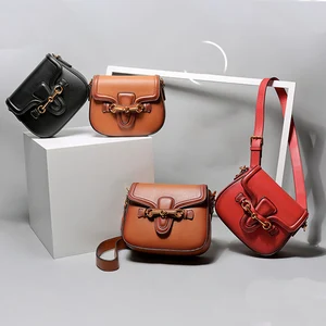 Wholesale Vintage Leather Women Fashion Crossbody Pack Shoulder Sling Saddle Bag