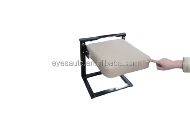 EYESAUTO EYE-SS3068 Leather Foldable Side Seat Safety Belt Cushion Universal Fit for Bus Coach Truck Airplane Ambulance Train RV
