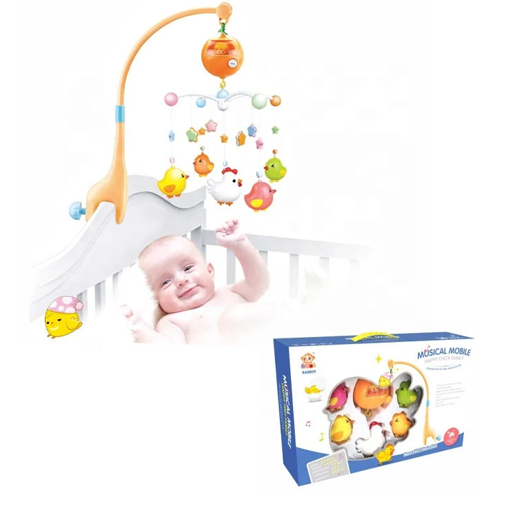 Детская музыкальная подвесная погремушка с колокольчиком для кровати, расслабляющая вращающаяся подвесная игрушка, 8809