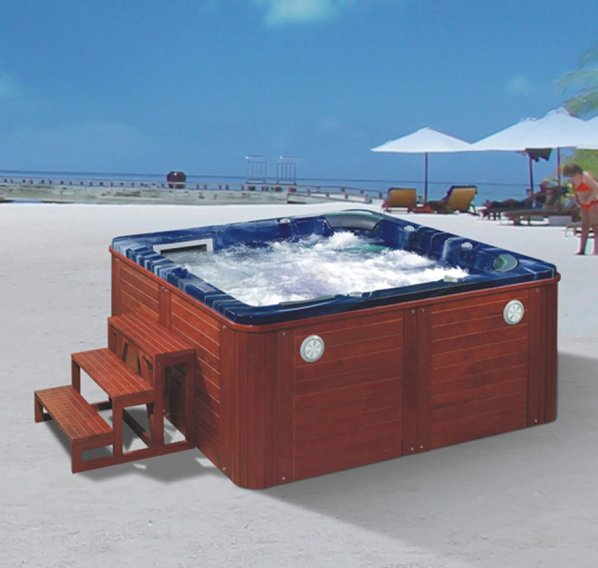 Luxury 4-6 Person Acrylic Shell Hot Tub Outdoor Spa With Jacuzzier And ...