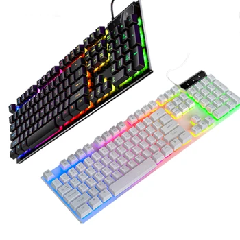 Alternative view of New V4 Mechanical Feeling Keyboard Wired Backlight USB Computer Accessories Colorful 104 Keys Multi-Function Game Keyboard