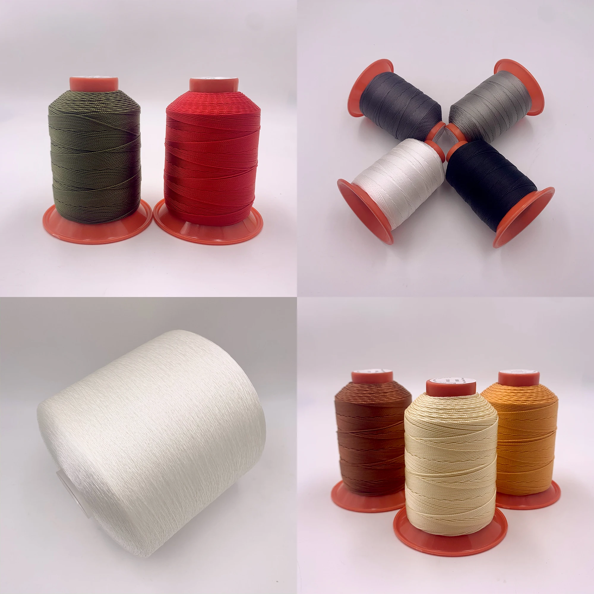 100% high quality nylon thread, bonded thread, low lead time with 10 stock colors and other customized colors
