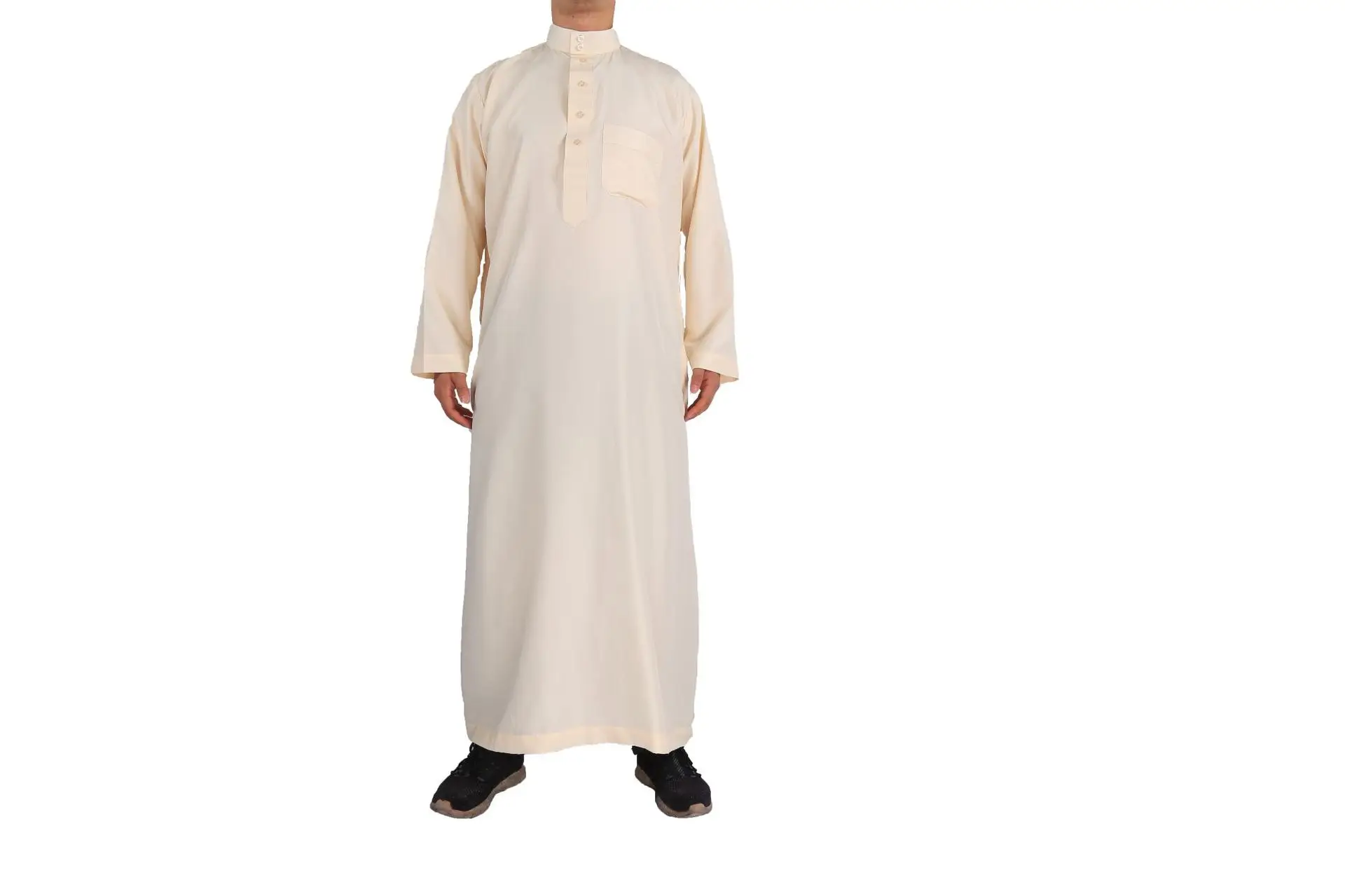 Wholesale Qatar Style Men's Robes Cheap Viscose Islamic Wear Saudi Thobe for Men