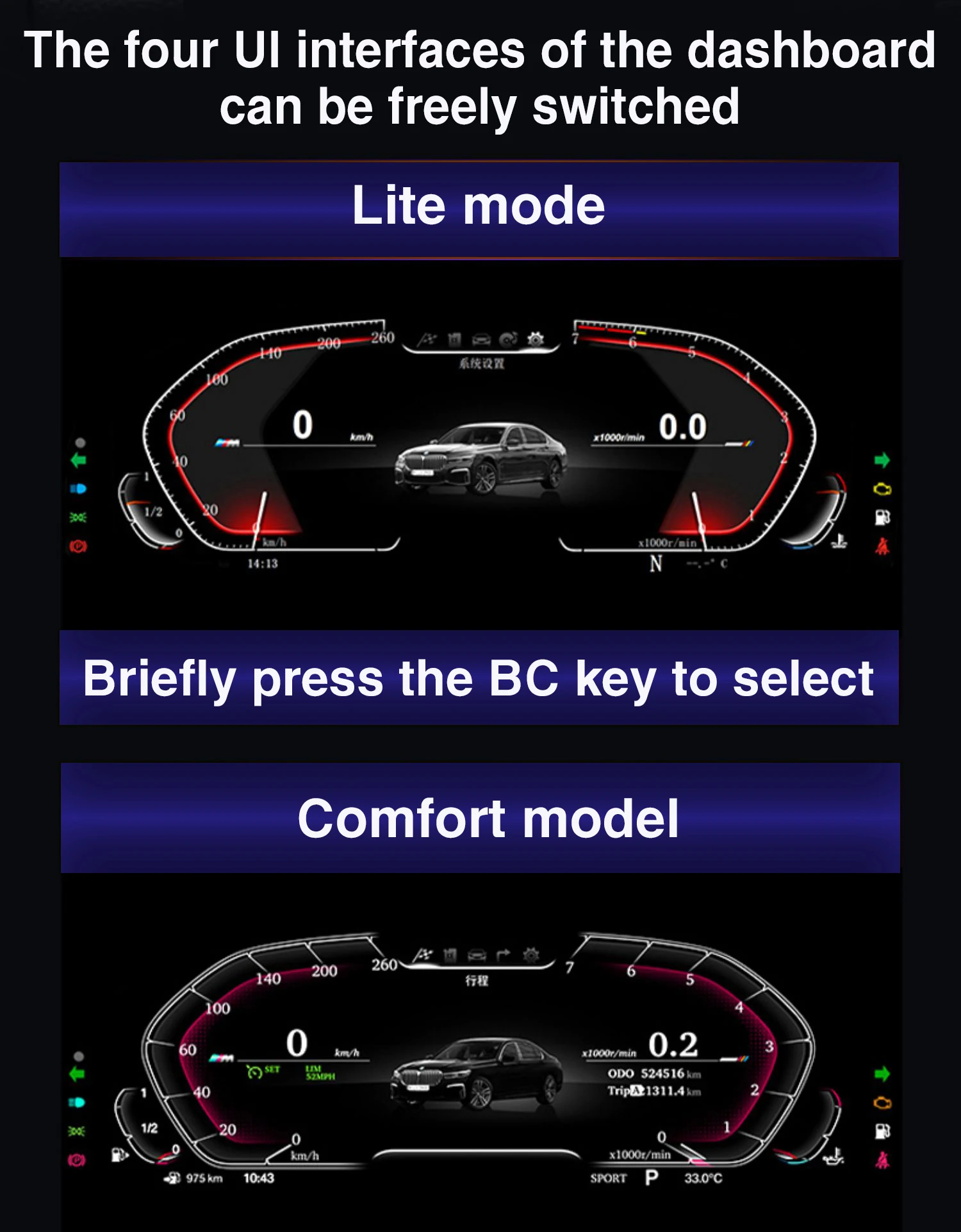 Hxhy Latest Original Car Digital Cluster Instrument Speedometer For Bmw