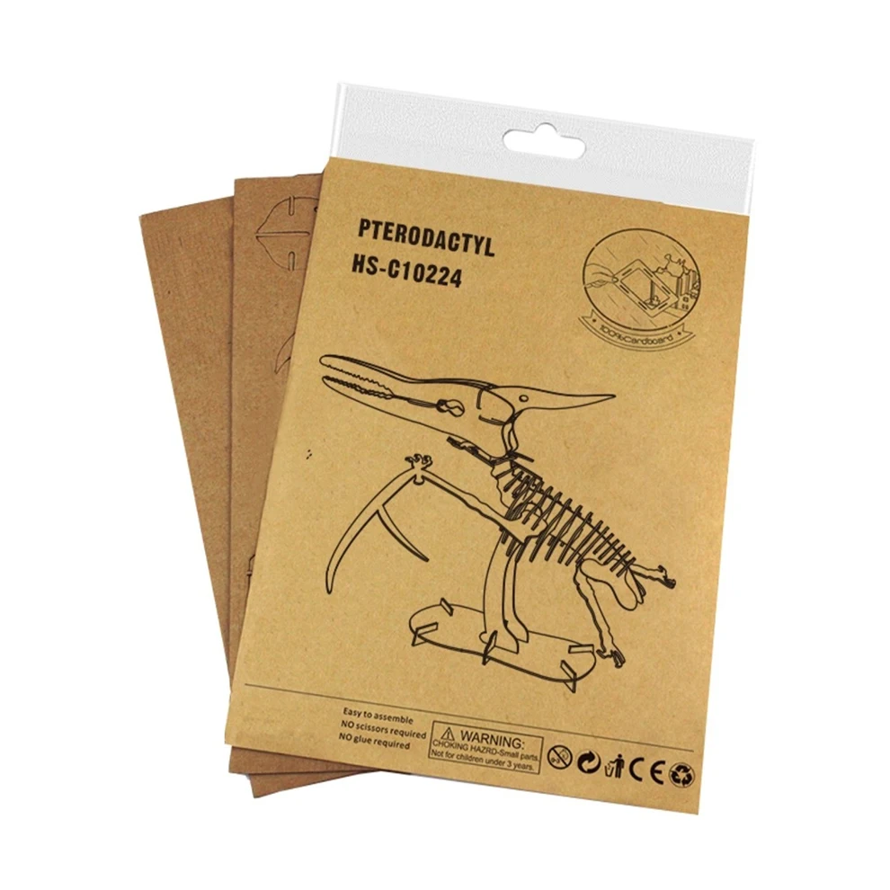 Corrugated Cardboard DIY Assembly 3D Flying Pterosaurs Model for Children