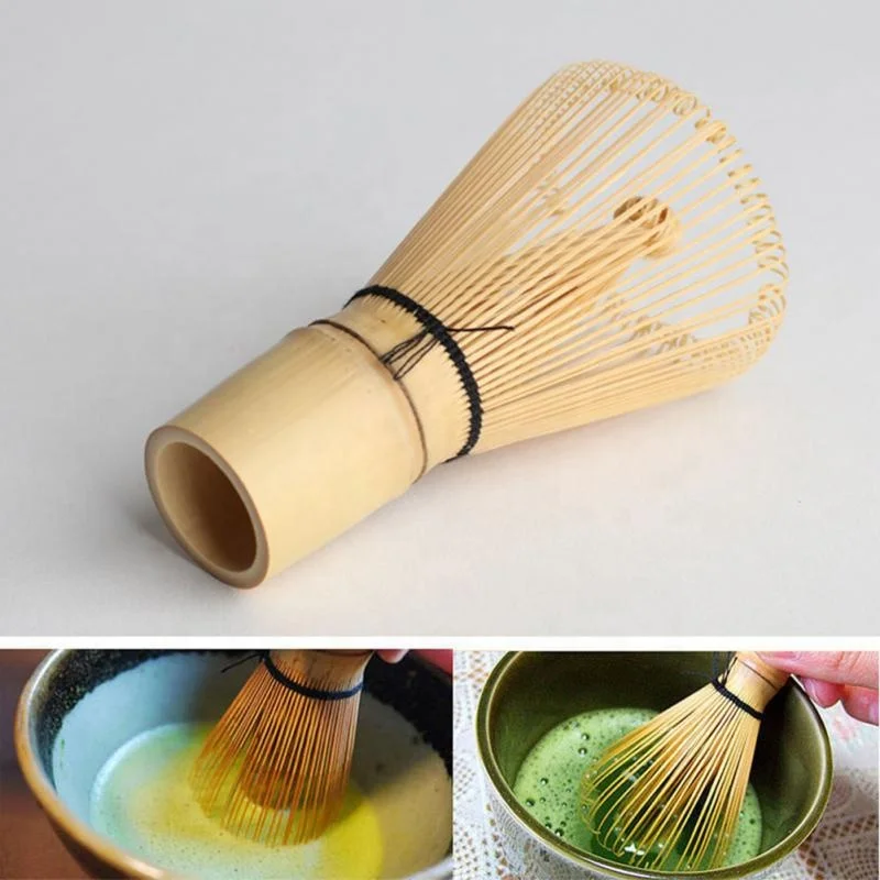 HARFINGTON Matcha Set - Bamboo Whisk (Chasen), Scoop (Chashaku), Tea Spoon, Japanese Ceremony Kit, Yellow
