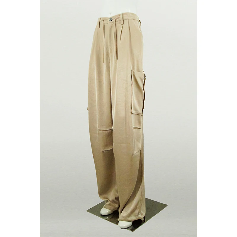2025 New Women's Cargo Pants High Waisted Loose Fit Paratrooper Trousers American Retro Wide Leg Quick Dry Workwear Pants