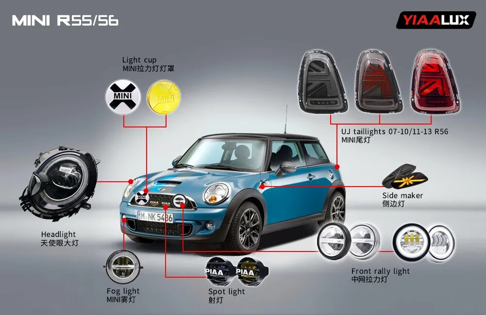 Factory Wholesale LED Headlights for BMW MINI Cooper R56 2007-2013 Car Light Accessories Auto Lighting System Parts factory