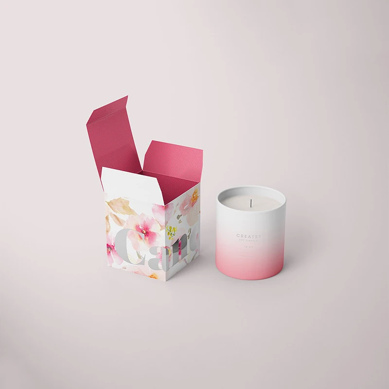 Personalised Gift Box Candle Biodegradable Candles With Box Organic Soy Personalize Wholesale Flower Wax Candle Box