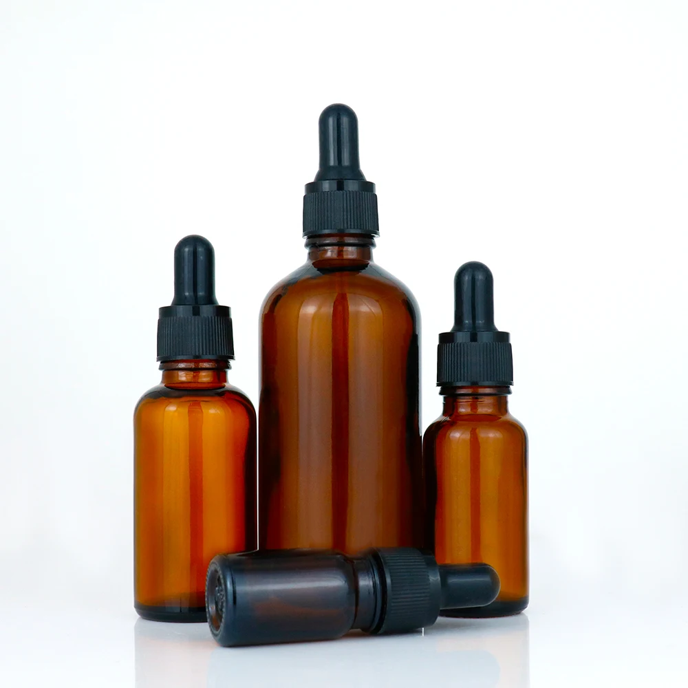 5ml 10ml 15ml 20ml 30ml 50ml 100ml Cosmetic Custom Skincare Packaging Glass Bottle Hair Oil Dropper Bottle Amber Essential Oil