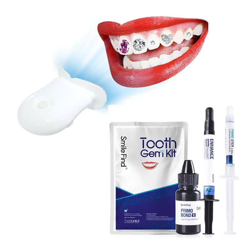 Professional Tooth Gem Adhesive Glue Kit With UV Light PRIMO Edition -   UK