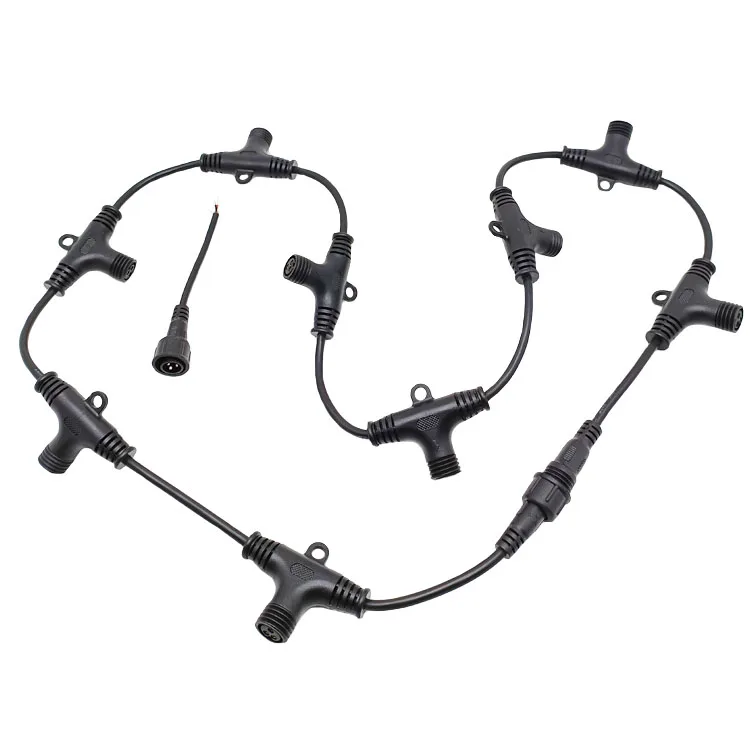T Type Outdoor Landscape Light Power 2 Pin Male Female Ip67 T Connector Waterproof Cable Connector