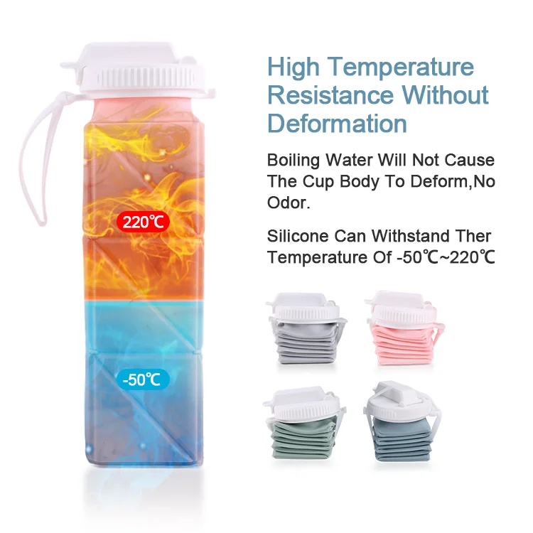 Sport Custom Logo Foldable Silicone Festivals Water Bottles