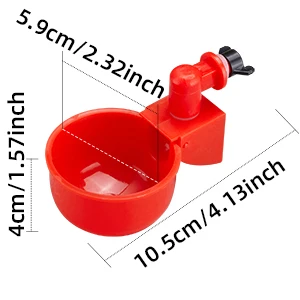 Plastic Red Chicken Drinking Cup Automatic Chicken Drinker Water Bowl Chicken Feeders and Drinkers