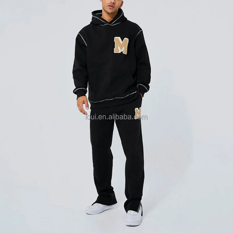 Custom Sweatpants And Hoodie Set Tracksuits For Mens Oversized Contrast
