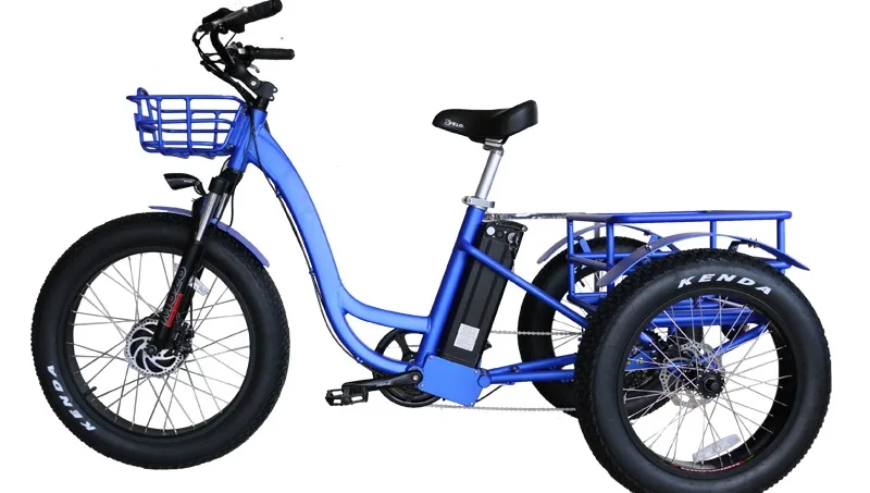 3 Wheel E-bike Fat Tire Ebike Tricycle Three-wheel Battery E Bike Three ...