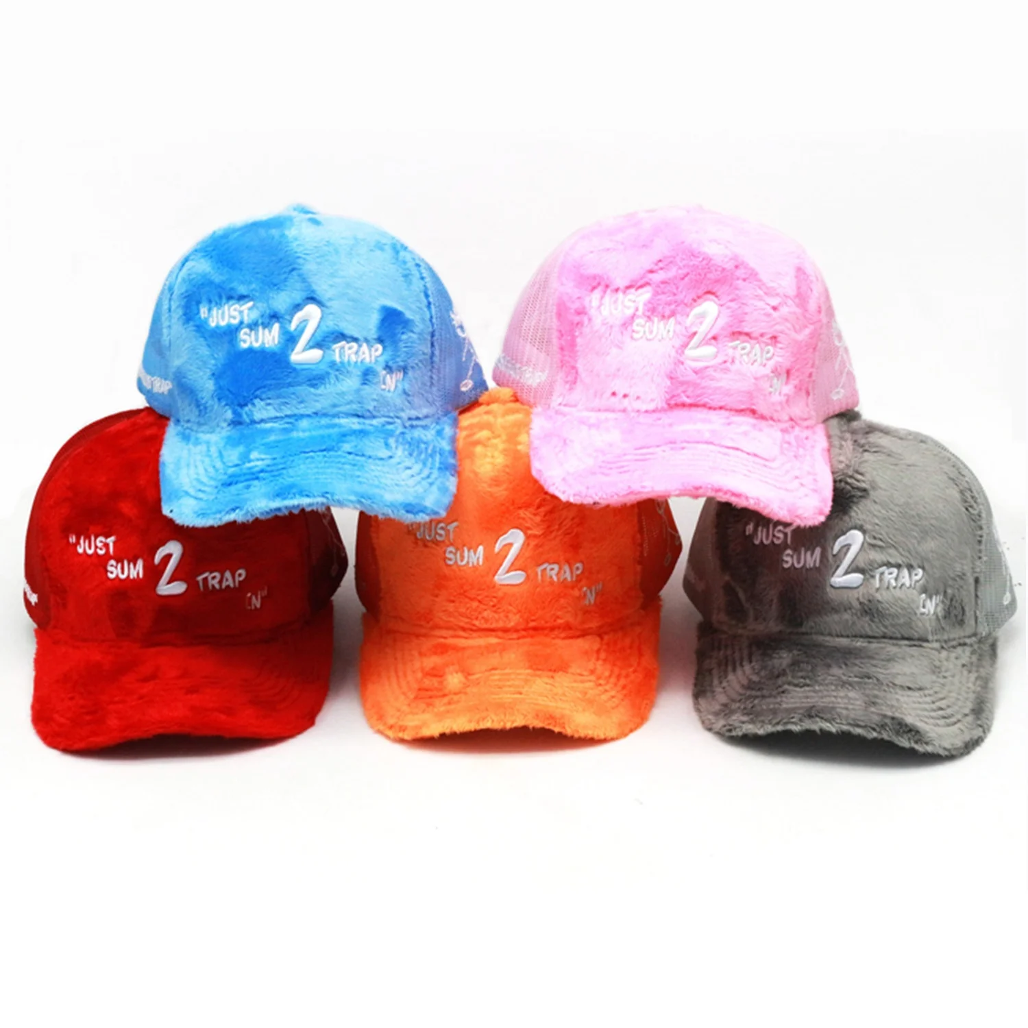 Velvet Orange Embroidered Logo Baseball Cap - Women Orange Camo Velour Rhinestone Trucker Hat | Von Dutch main image 3