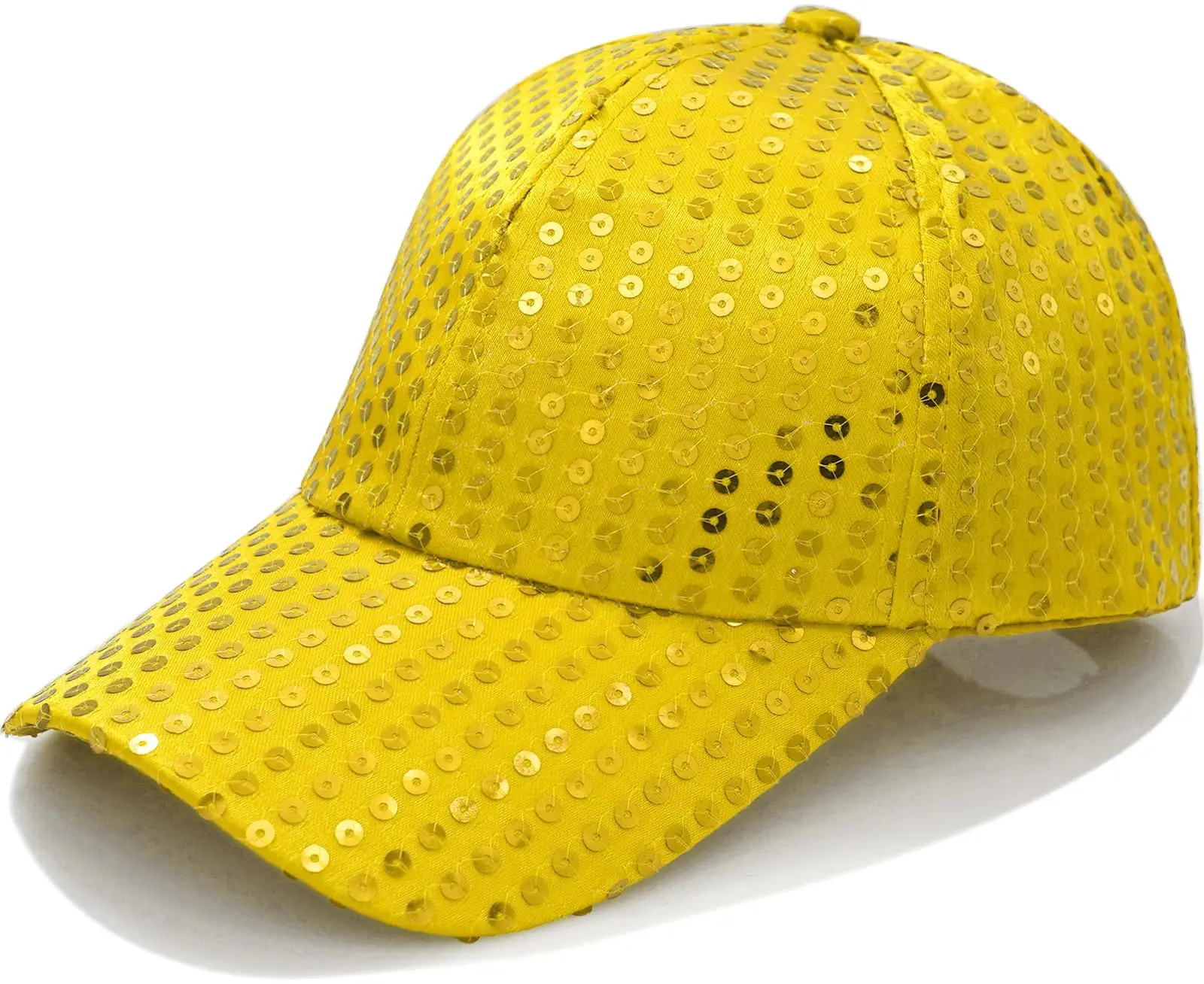 Casquette Baseball Glitter Paillettes Brillante Réglable - Chapeau Sparkle Velcro Ponytail