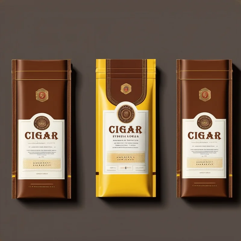 Custom Printing Moisturizing Packaging Pouches Plastic Hand Rolling Smoking Accessories Tobacco Ziplock Resealable Cigar Bag