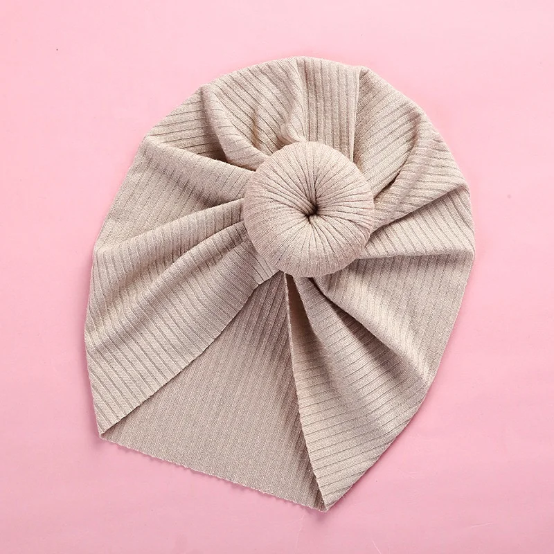 Spring New Design Cute Newborn Kids Toddler Cap Boy Girl Indian Knot Turban Hair Donut Baby Beanie Hat