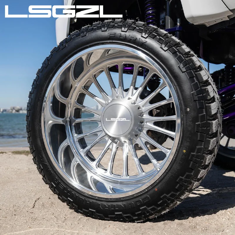 Polished Deep Dish Wheel Chrome Forged Alloy Wheel Super Single Wheel For Gmc F350 F250 Truck