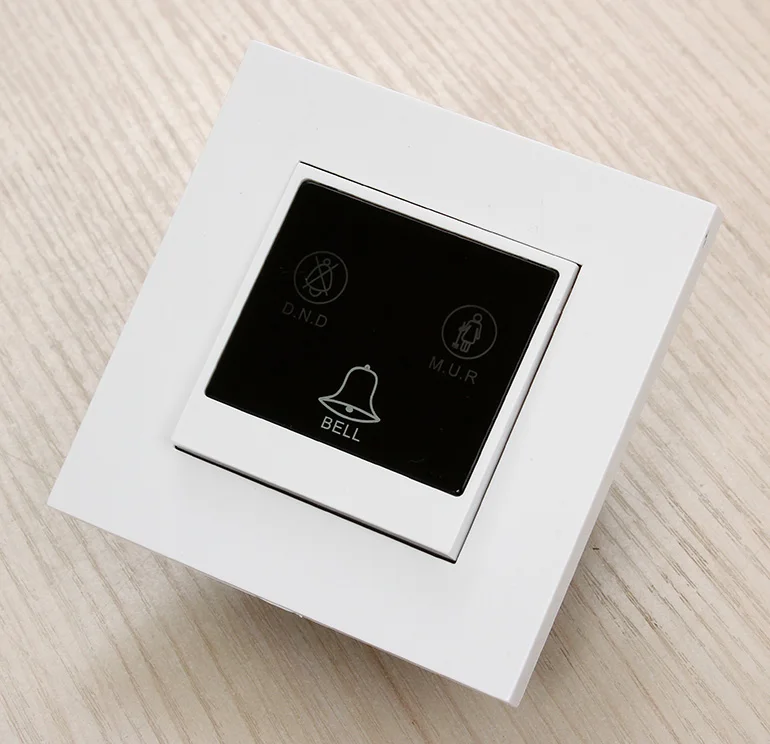 12V DC Smart Hotel Using Dry Contact Reset Doorbell Wall Switch With LED DND and MUR Display