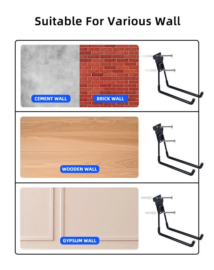 Low Price Warehouse Garage Rail Wall Mount Tool Hooks Garage Organizer Hooks for Storage Tools manufacture