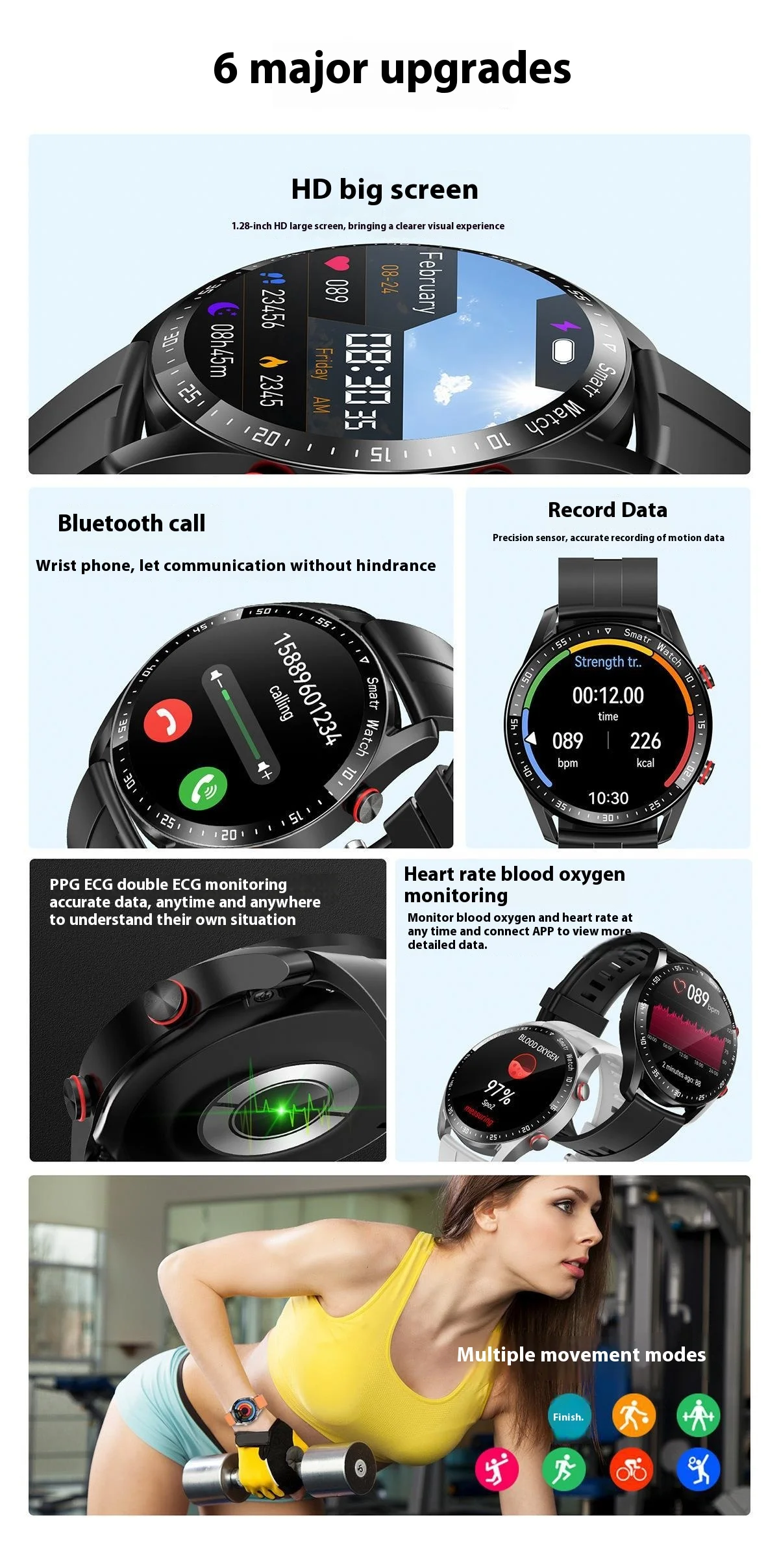 Smart Watch Business BT Call Answering Fitness Tracker IOS Waterproof