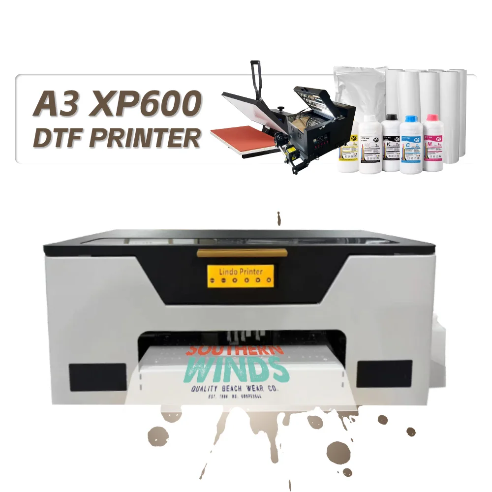 Brand New Full-Automatic DTF Printer A3/A4 Size Epson XP600 Print Head Stainless Steel 1 Year Warranty