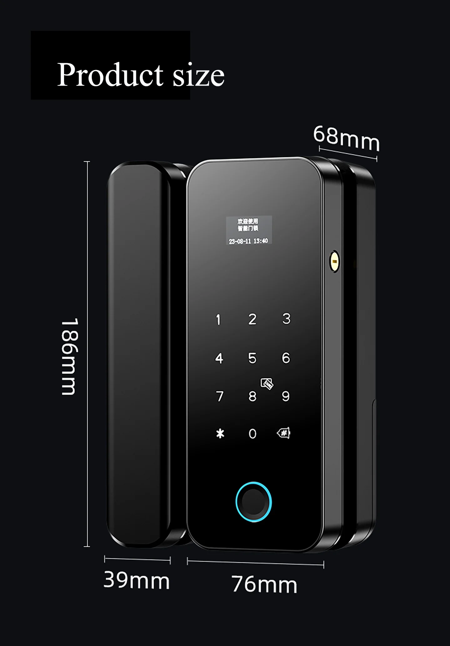 Office Glass Door Lock Smart Tuya App Wifi Remote Unlock Digital ...