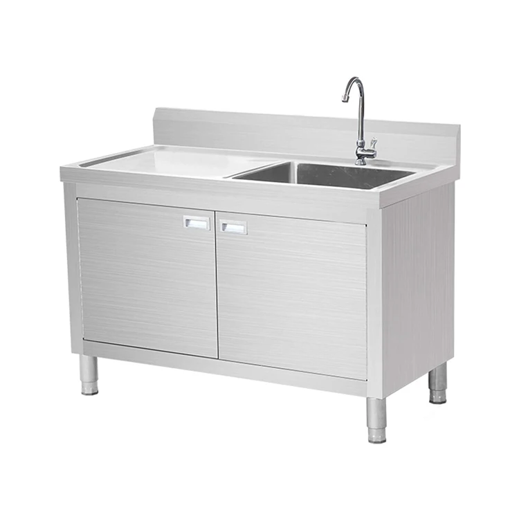 Commercial Stainless Steel Double Bowl Sink With Two Doors For Restaurant Buy