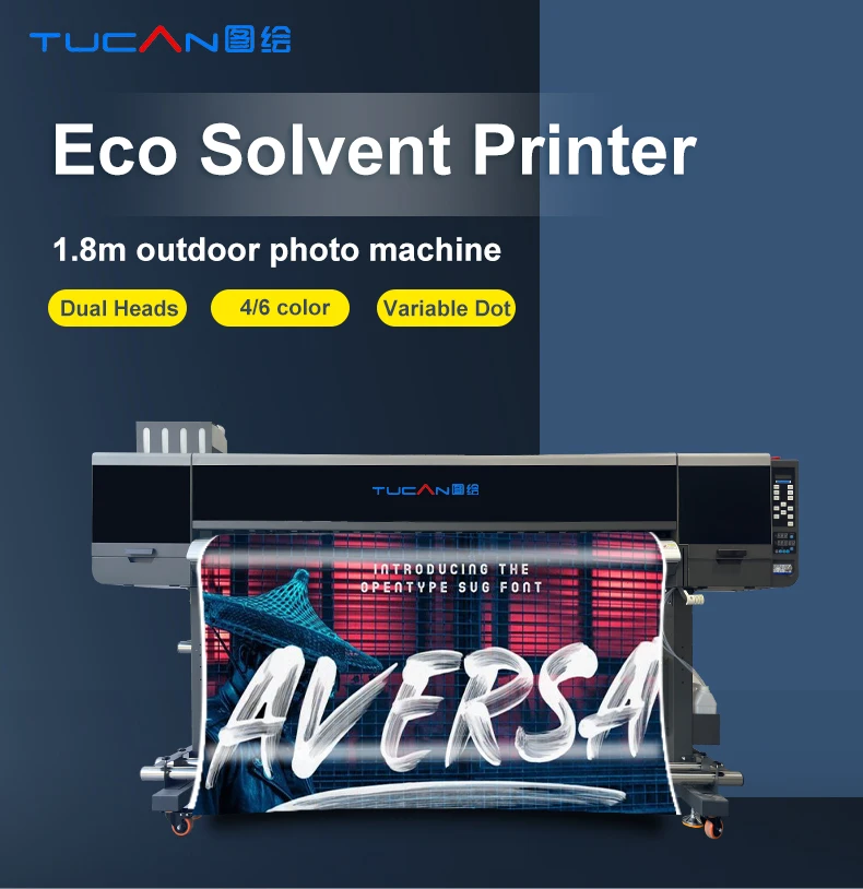 1.6m/1.8m Large Format Printer With Double Xp600/i3200/i1600 Eco ...