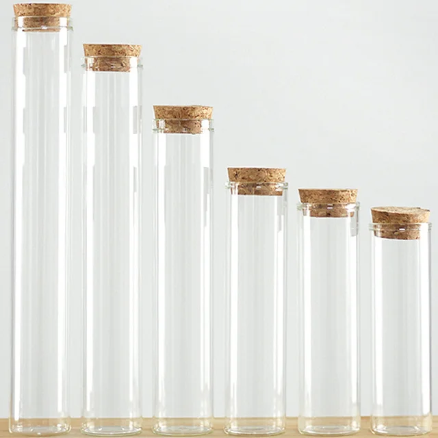 Transparent Flat Test Tube With Cork For Scientific Experiments Bath