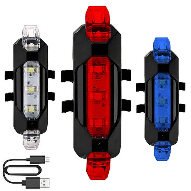 Cycling LED USB Rechargeable Bike Bicycle Tail Warning Light Rear Back Safety 