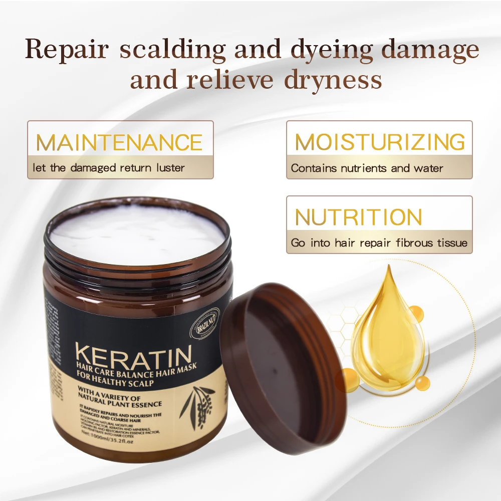Augeas Brand Manufacturer Silky Creamy Brazilian Keratin Hair Mask