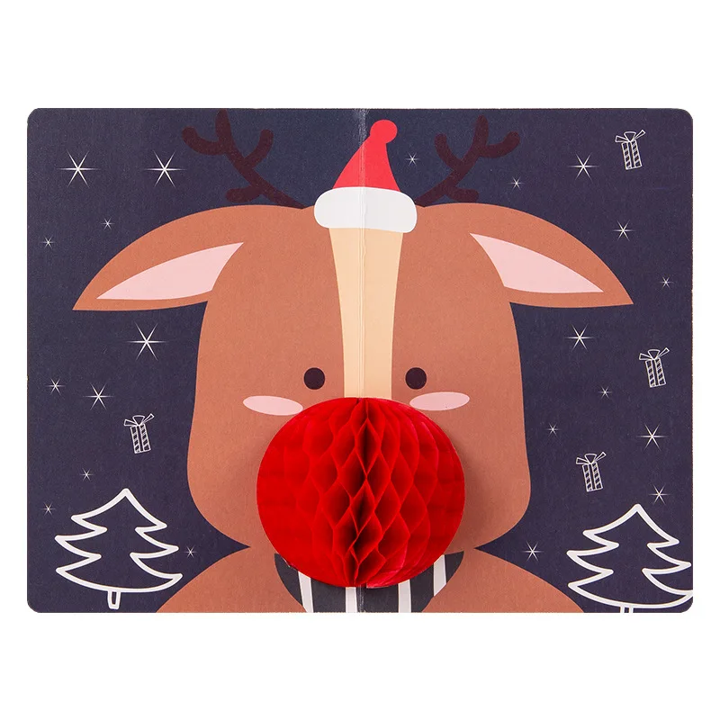 Рождественская поздравительная открытка 3D Снеговик Рождественская Подарочная открытка мультяшное изображение рождественские благословения открытки