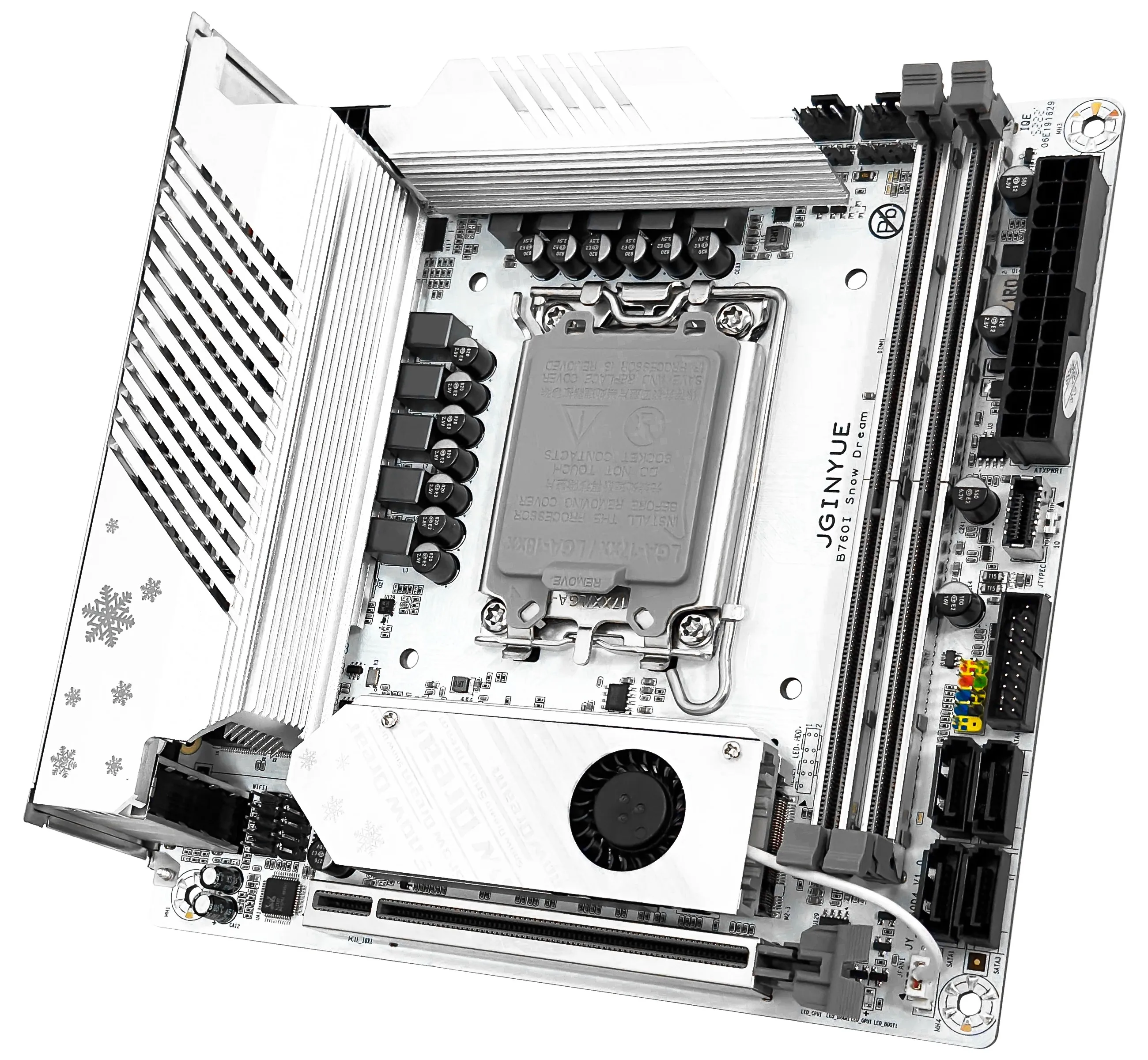 JGINYUE B760I Snow Dream Mini ITX Gaming Motherboard for Intel
