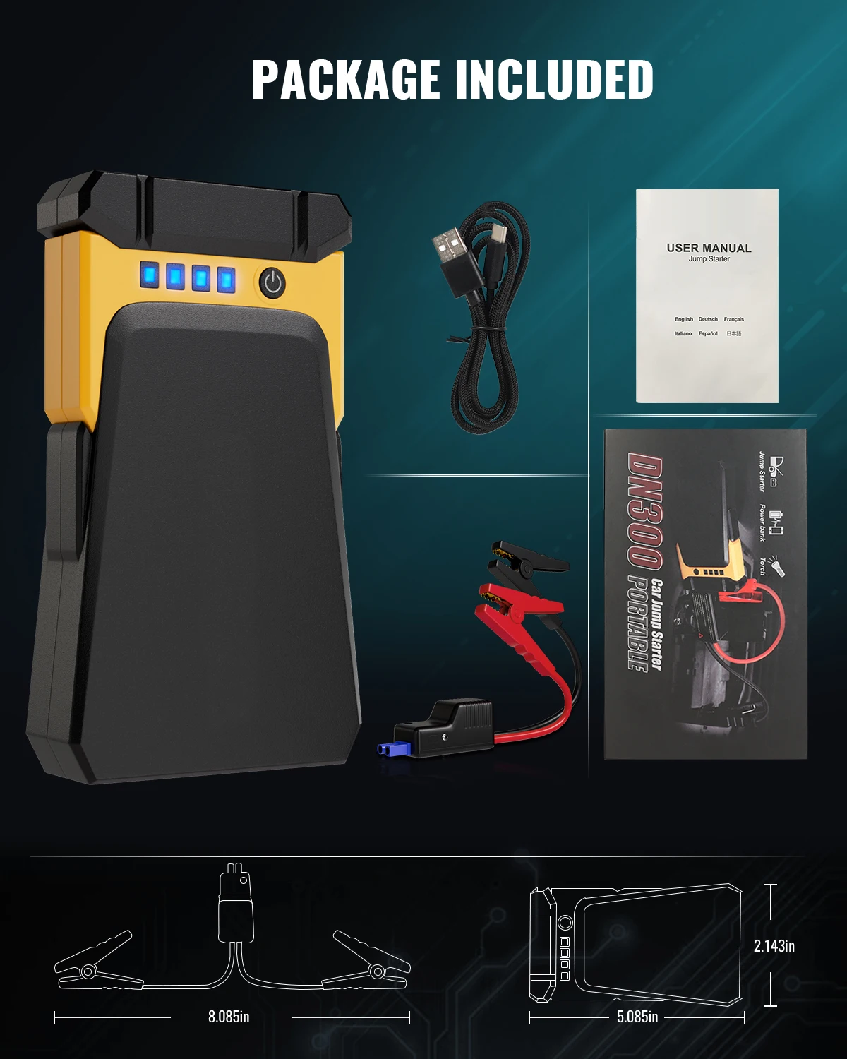Costeffective 12v 7200mah Portable Power Jump Starter Battery Power