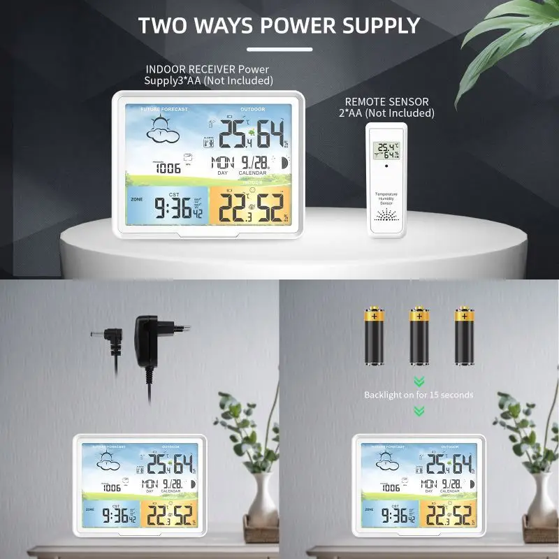 PT20A Outdoor Wireless Weather Station Automatic Home Clock with Color Forecast Gas Analyzers Product