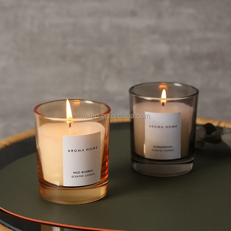 Custom Luxury Soy Wax Color Glass Jar Scented Candle Wholesale Private ...