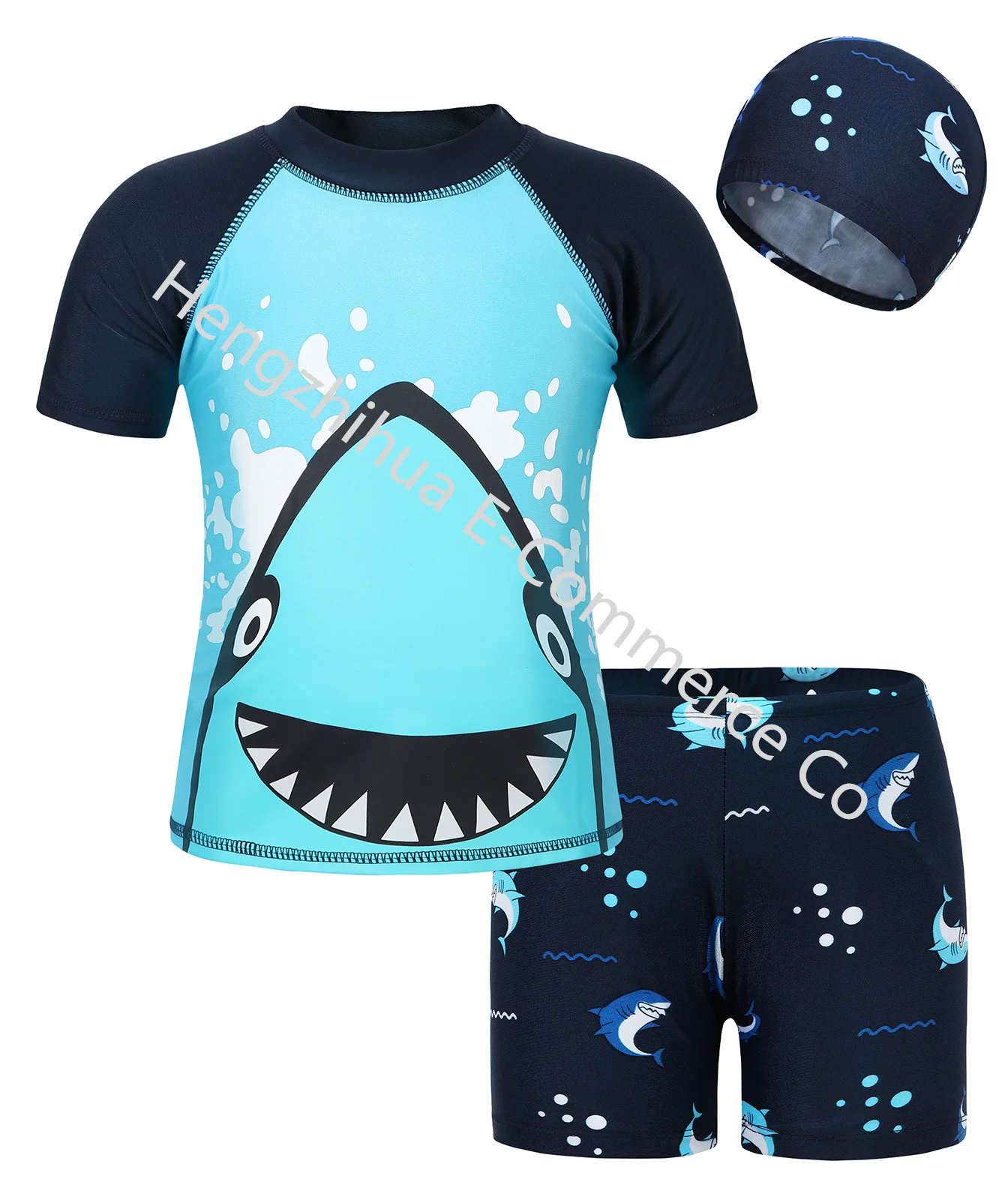Boys Swimming Shorts Shark Swimsuit Boys Sonic The Hedgehog Boys Swimsuit Set In Blue | 2 Piece T -Shirt & Swim Shorts For Kids | Racing Checkers Swimming Costume For Gamers - Foto 9