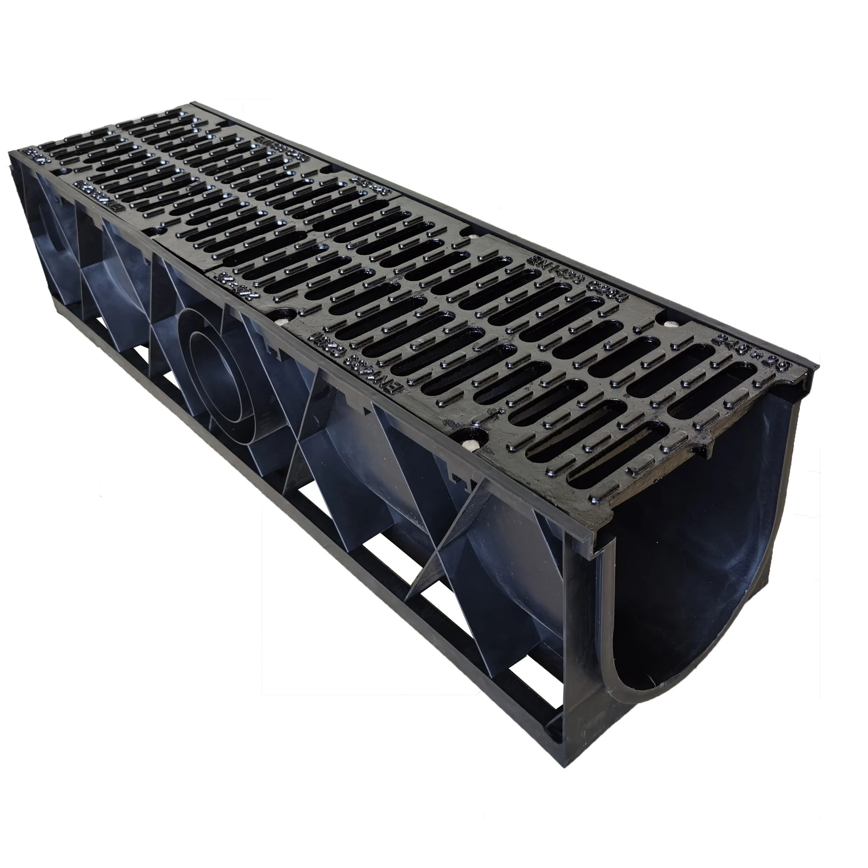 Building Material Outdoor Water HDPE Plastic Drain Channel With Stainless Steel  Cover