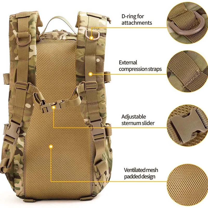 Outdoor Tactical Gear Rucksack Large Capacity Tactical Backpack 3 Day Assault Pack Backpacks Hunting Trekking Backpack