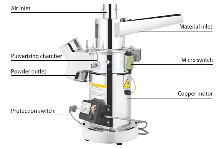 DX-25 Small Continuous Feeding Universal Dry Powder Chilli Corn Grinding Machine Price details