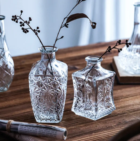 Wholesale Clear Bud Wedding Decorative Small Mini Glass Vase For Party