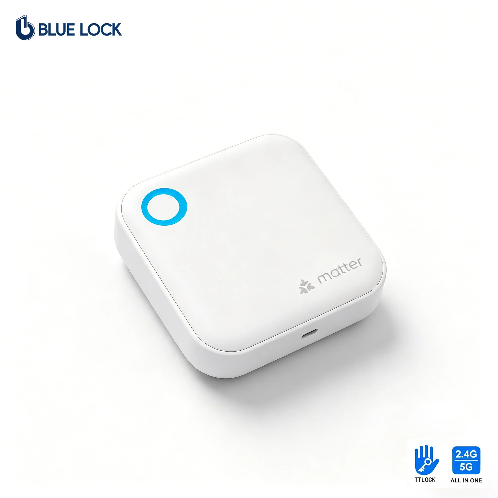Bluelock G6 Gateway TTLock Smart Lock 2.4G 5G Remote Control Dual Band WiFi BLE Hub Matter Cloud Two-Way Audio