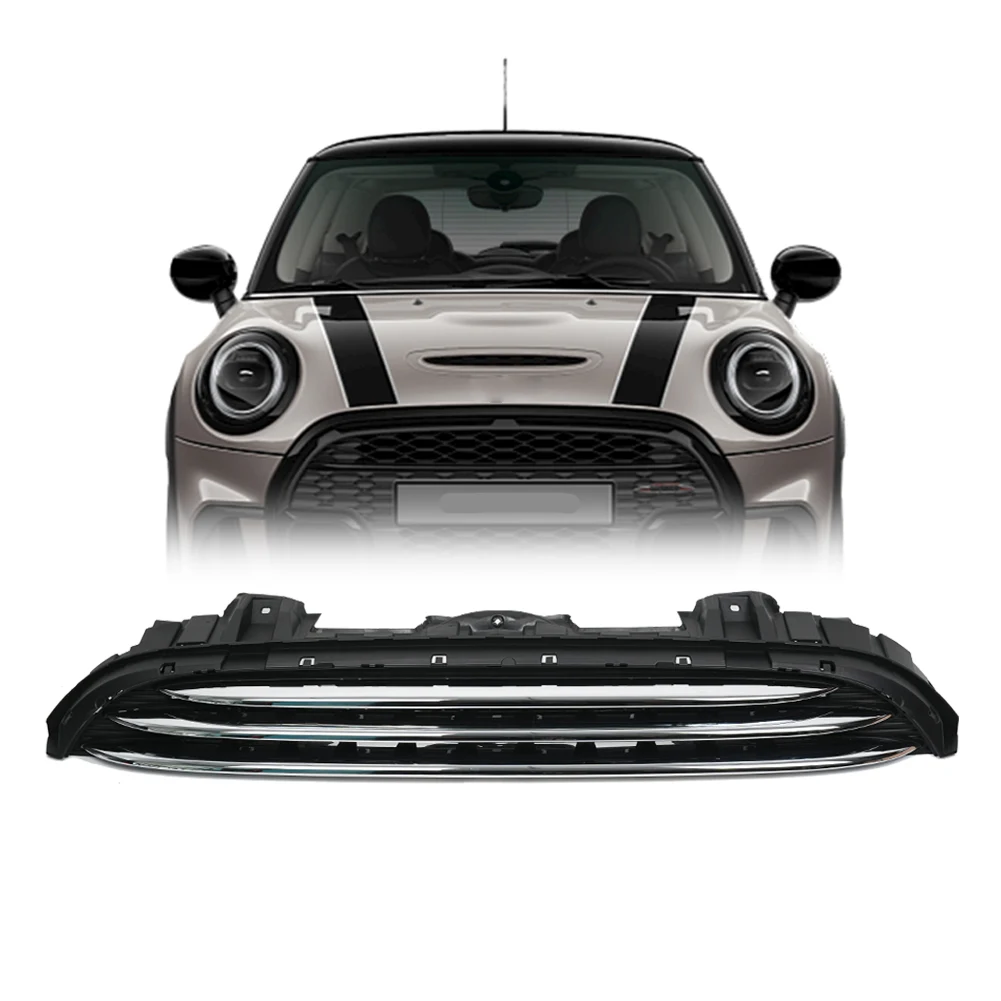Car Bumper Upper Grille Chrome Glossy Black for bmw Mini Cooper F55 F56 Front Grille Grill 2015- OEM 51137335529