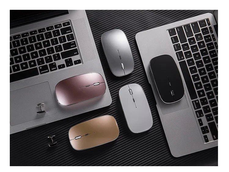 Custom Silent Type C Rechargeable Aluminium Metal Roller Slim Wireless Mouse for Macbook iPad Windows Android