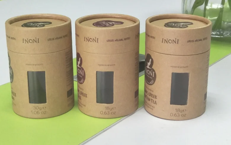 Custom Loose-leaf Tea Paper Tube Packaging Round Tea  Paper Tube with clear Cut Out
